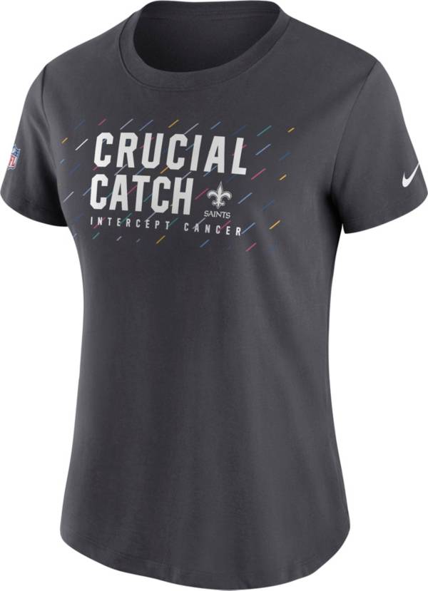 Nike Women's New Orleans Saints Crucial Catch Anthracite T-Shirt