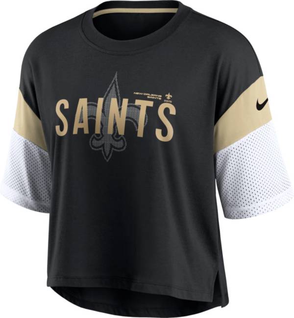 Nike Women's New Orleans Saints Cropped Black T-Shirt