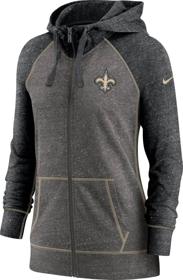 Nike Women's New Orleans Saints Black Gym Vintage Full-Zip Hoodie