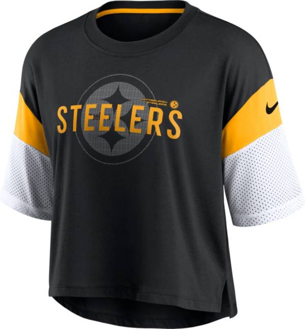 Nike Women's Pittsburgh Steelers Cropped Black T-Shirt