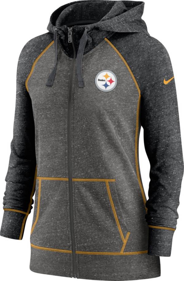 Nike Women's Pittsburgh Steelers Gym Vintage Plus Size Full-Zip Hoodie