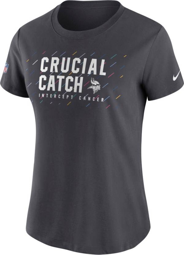 Nike Women's Minnesota Vikings Crucial Catch Anthracite T-Shirt