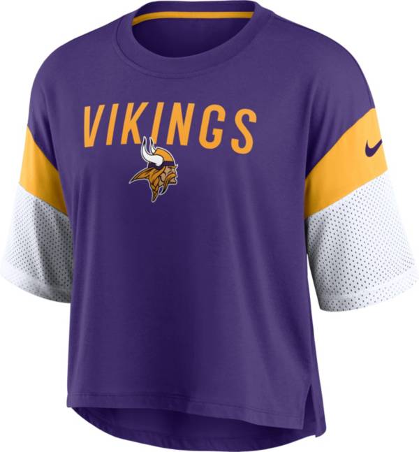 Nike Women's Minnesota Vikings Cropped Purple T-Shirt