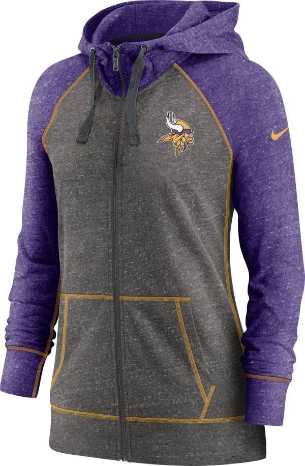 Nike Women's Minnesota Vikings Gym Vintage Club Full-Zip Hoodie