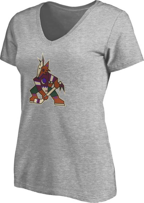 NHL Women's Arizona Coyotes Team Poly Grey V-Neck T-Shirt