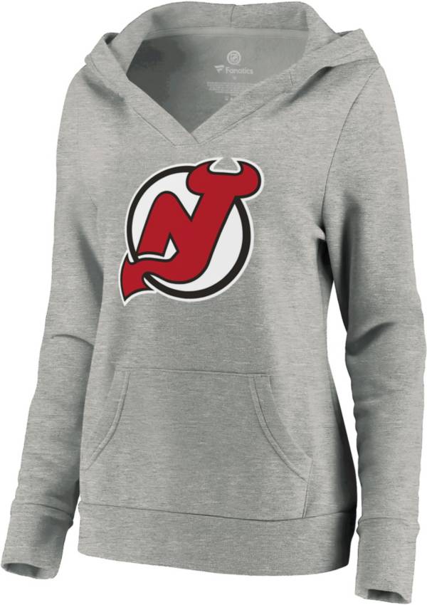 NHL Women's New Jersey Devils Crossover Grey Pullover Hoodie