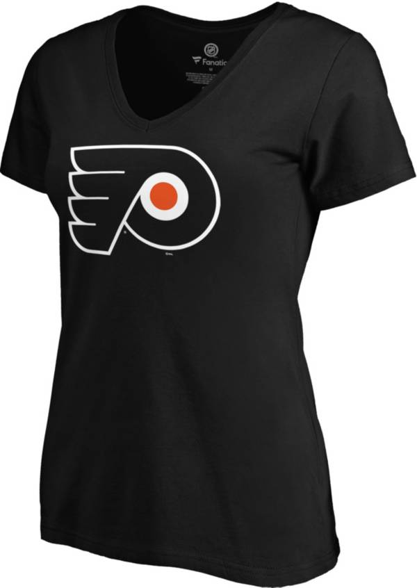 NHL Women's Philadelphia Flyers Team Poly Black V-Neck T-Shirt