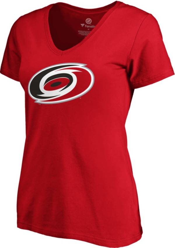 NHL Women's Carolina Hurricanes Team Poly Red V-Neck T-Shirt