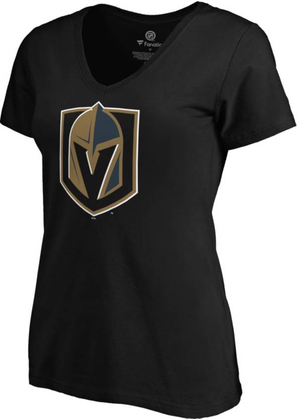 NHL Women's Las Vegas Golden Knights Team Poly Black V-Neck T-Shirt