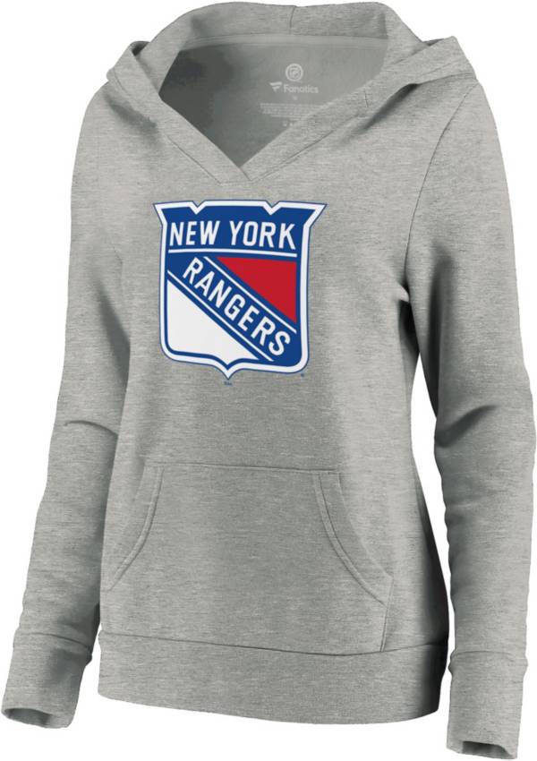 NHL Women's New York Rangers Crossover Grey Pullover Hoodie
