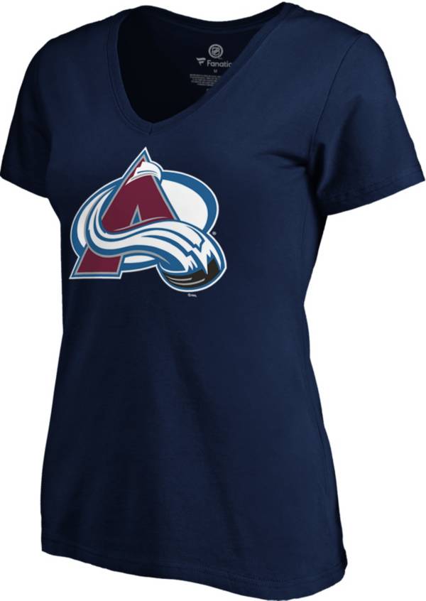 NHL Women's Colorado Avalanche Team Poly Navy V-Neck T-Shirt