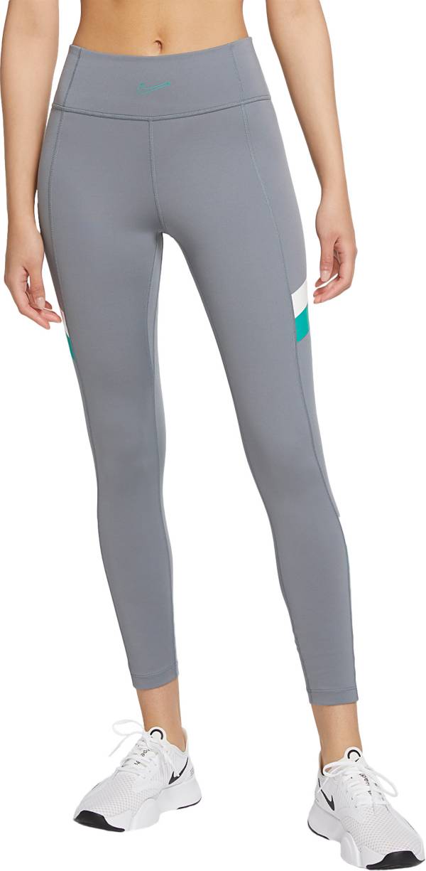 Nike One Women's Mid-Rise Color-Block Stripe 7/8 Leggings