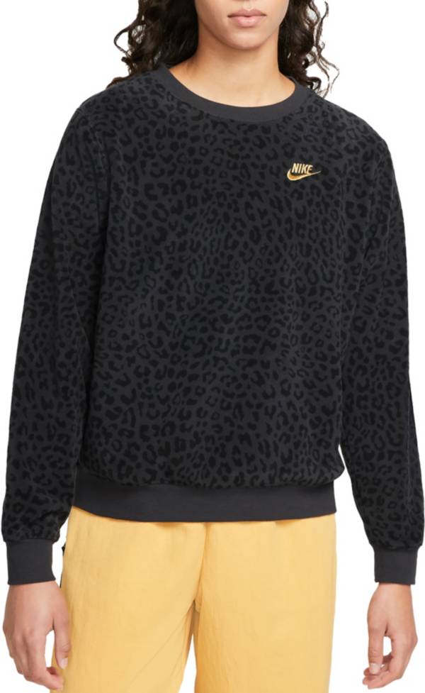 Nike Women's Nike Sportswear Fleece All Over Print Crewneck Pullover