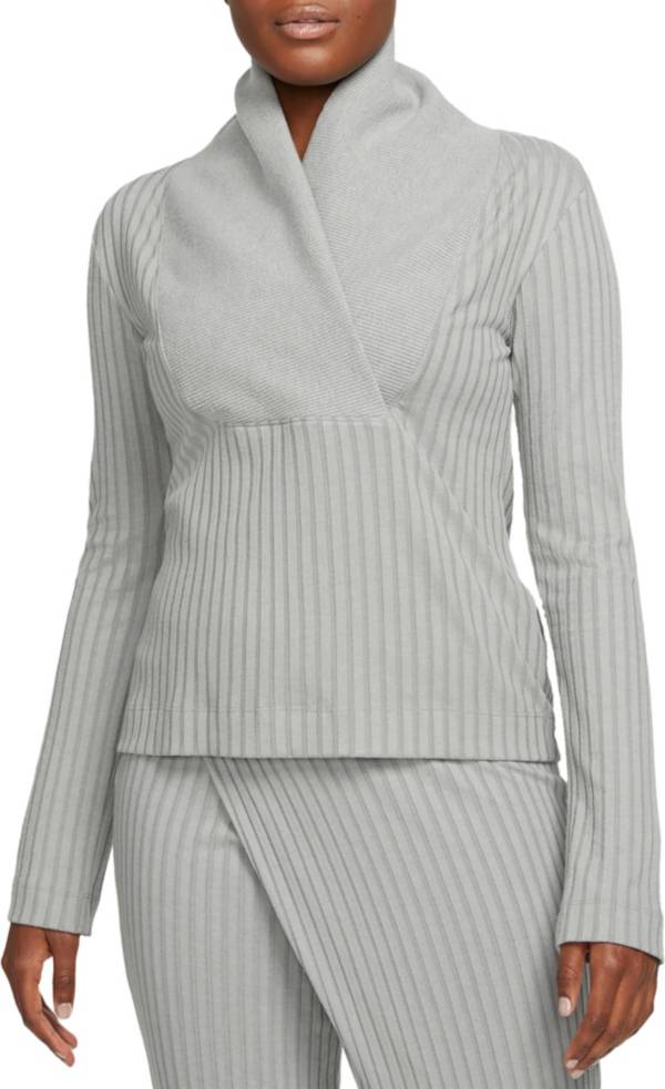 Nike Women's Yoga Luxe Fuzzy Ribbed Long Sleeve Cover-Up