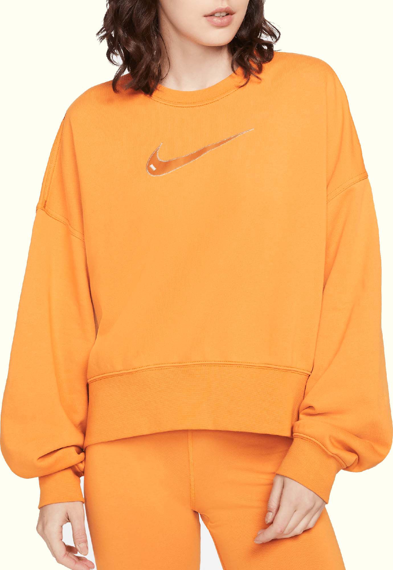 orange nike sweatshirt womens