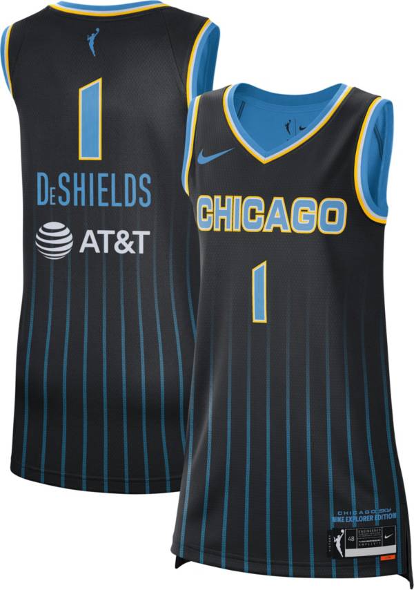 Nike Adult Chicago Sky Diamond DeShields Black Replica Explorer Jersey