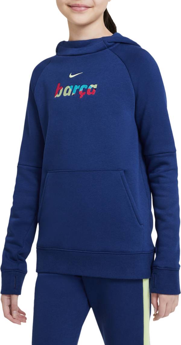 Nike Youth FC Barcelona GFA Blue Pullover Hoodie