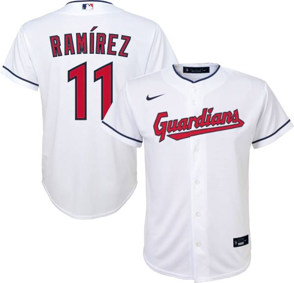 Nike Youth Cleveland Guardians Jose Ramirez #11 White Replica Baseball Jersey