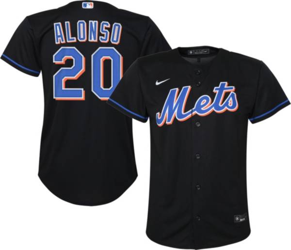 Nike Youth New York Mets Pete Alonso #20 Black Cool Base Jersey