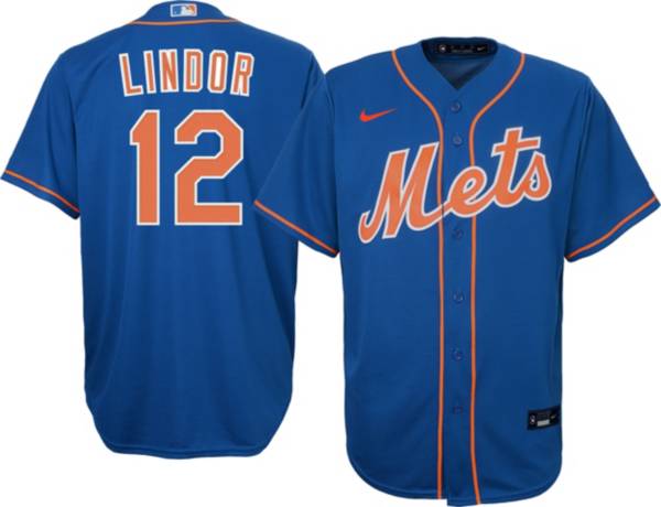 Nike Youth New York Mets Francisco Lindor #12 Cool Base Alternate Replica Jersey
