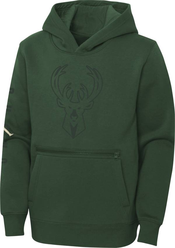 Jordan Youth Milwaukee Bucks Green Statement Pullover Hoodie