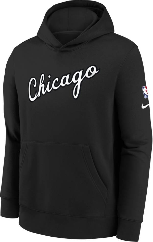 Nike Youth 2021-22 City Edition Chicago Bulls Black Essential Pullover Hoodie