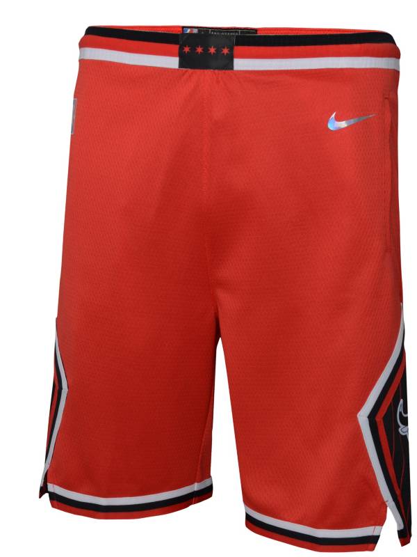 Nike Youth 2021-22 City Edition Chicago Bulls Red Swingman Shorts