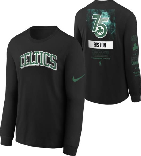 Nike Youth 2021-22 City Edition Boston Celtics Black Courtside Long Sleeve T-Shirt product image