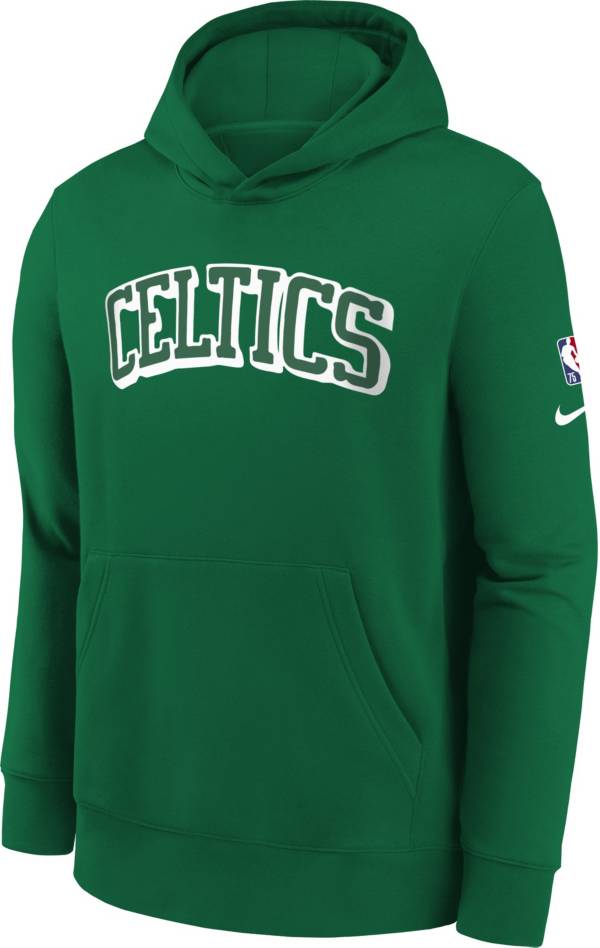 Nike Youth 2021-22 City Edition Boston Celtics Green Essential Pullover Hoodie