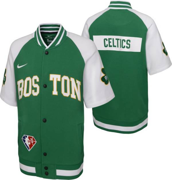 Nike Youth 2021-22 City Edition Boston Celtics Green Short Sleeve Showtime Jacket