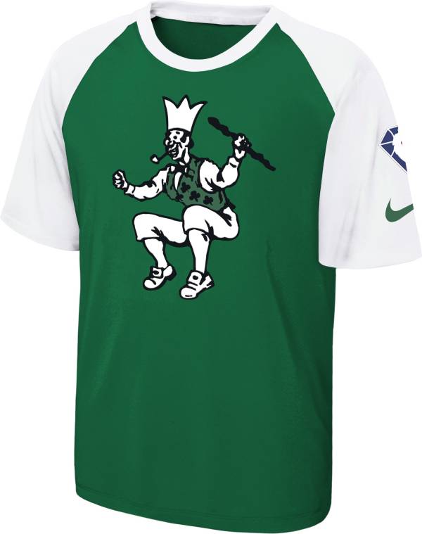 Nike Youth 2021-22 City Edition Boston Celtics Green Pregame Shirt