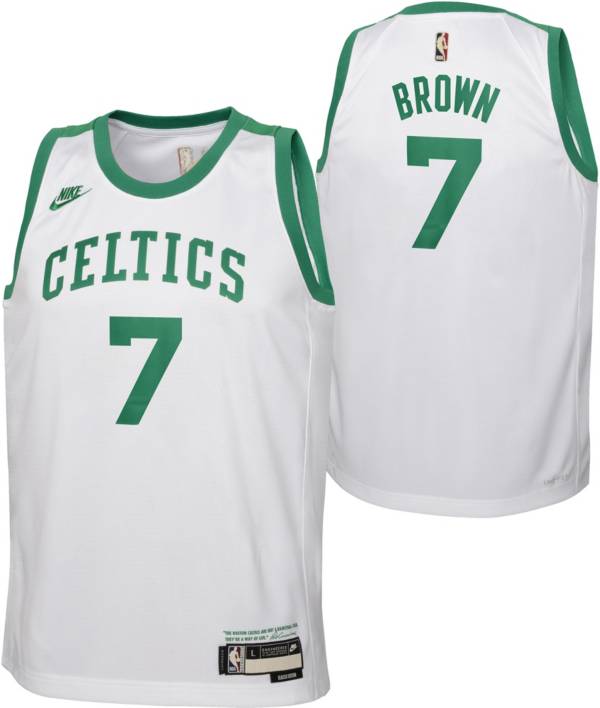 Nike Youth Boston Celtics Jaylen Brown #7 White Dri-FIT Swingman Jersey
