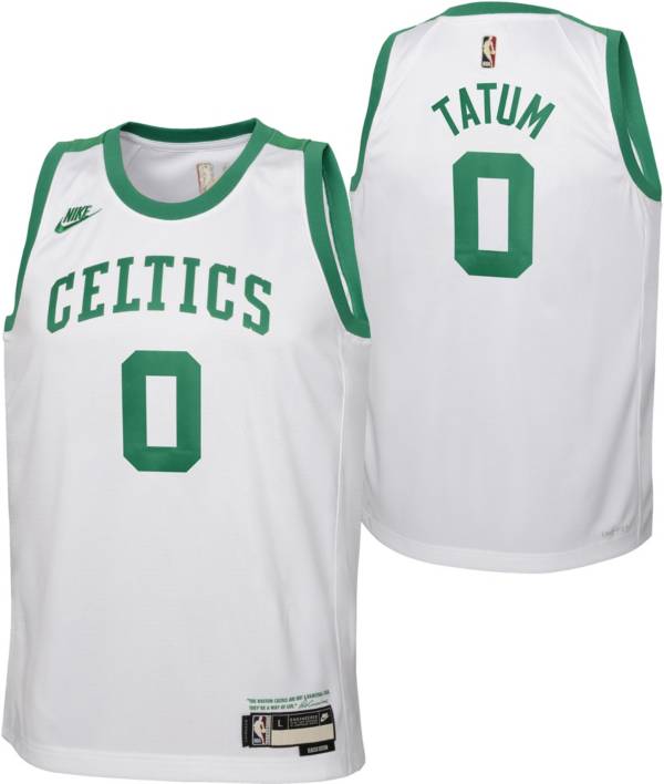 Nike Youth Boston Celtics Jayson Tatum #0 White Dri-FIT Swingman Jersey