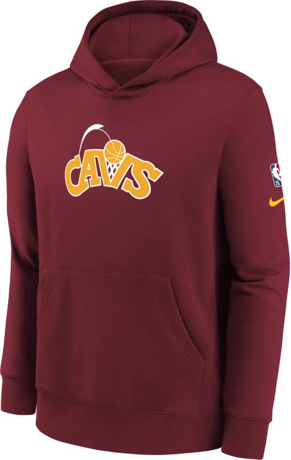 Nike Youth 2021-22 City Edition Cleveland Cavaliers Red Essential Pullover Hoodie