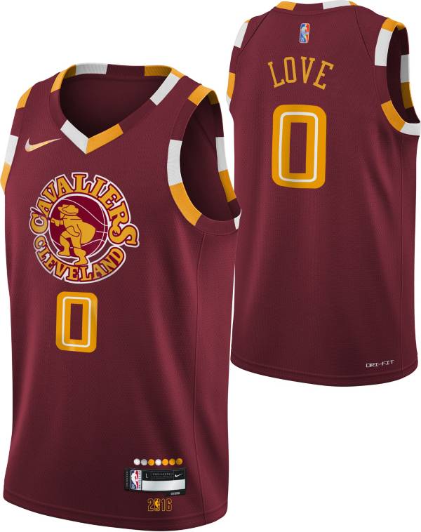 Nike Youth 2021-22 City Edition Cleveland Cavaliers Kevin Love #0 Red Swingman Jersey