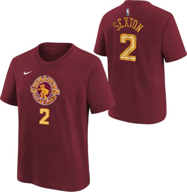 Nike Youth 2021-22 City Edition Cleveland Cavaliers Collin Sexton #2 Red Player T-Shirt