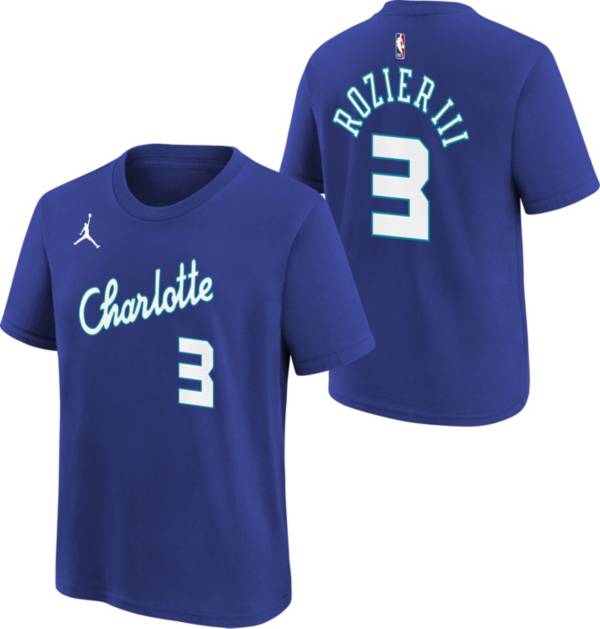 Nike Youth 2021-22 City Edition Charlotte Hornets Terry Rozier #3 Blue Player T-Shirt