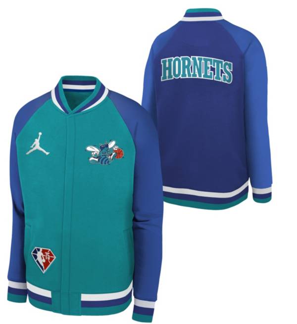 Nike Youth 2021-22 City Edition Charlotte Hornets Teal Long Sleeve Jacket