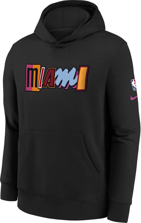 Nike Youth 2021-22 City Edition Miami Heat Black Essential Pullover Hoodie