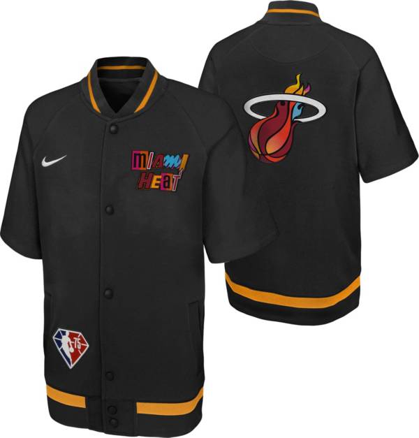 Nike Youth 2021-22 City Edition Miami Heat Black Short Sleeve Jacket