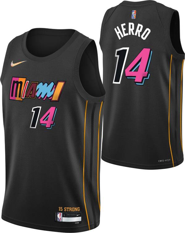 Nike Youth 2021-22 City Edition Miami Heat Tyler Herro #14 Black Swingman Jersey