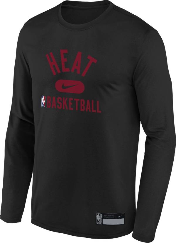 Nike Youth Miami Heat Black Long Sleeve Practice Shirt