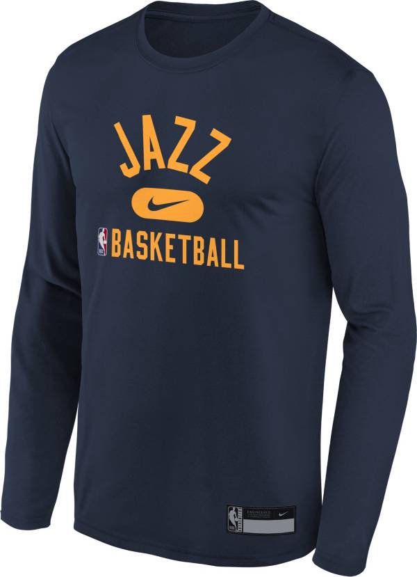 Nike Youth Utah Jazz Navy Long Sleeve Practice Shirt