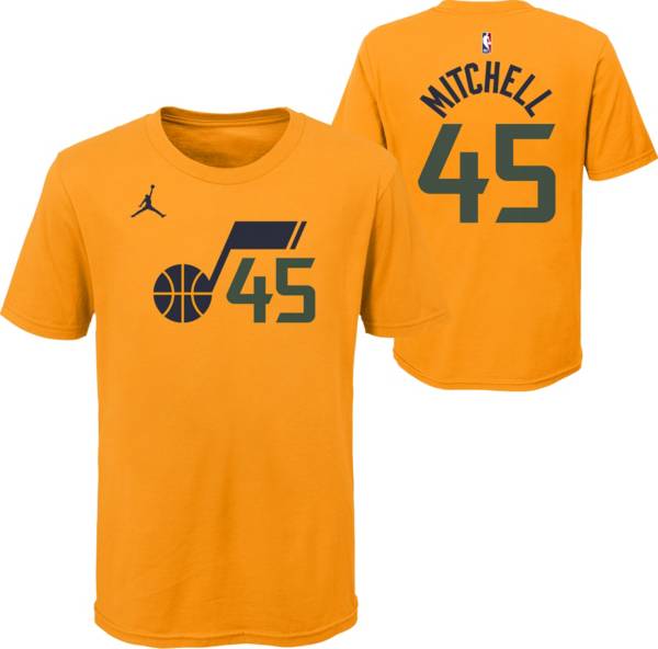 Jordan Youth Utah Jazz Donovan Mitchell #45 Yellow Statement T-Shirt