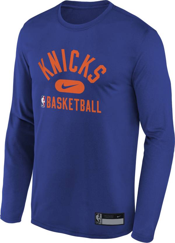 Nike Youth New York Knicks Blue Long Sleeve Practice Shirt