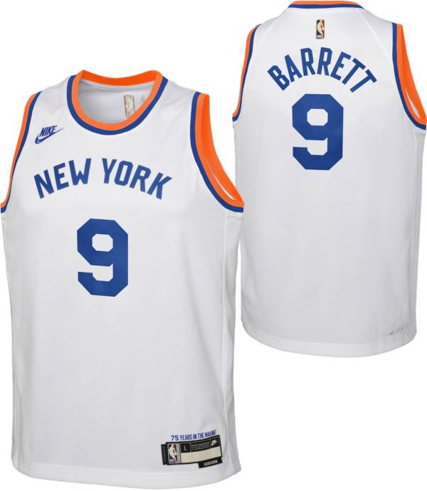 Nike Youth New York Knicks RJ Barrett #9 White Dri-FIT Swingman Jersey