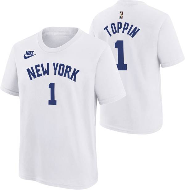 Nike Youth New York Knicks Obi Toppin #1 White T-Shirt