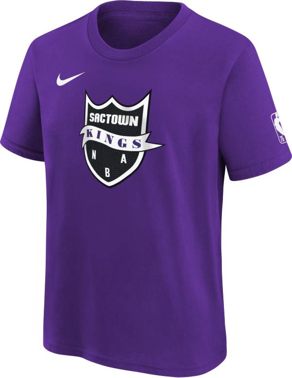 Nike Youth 2021-22 City Edition Sacramento Kings Purple Logo T-Shirt