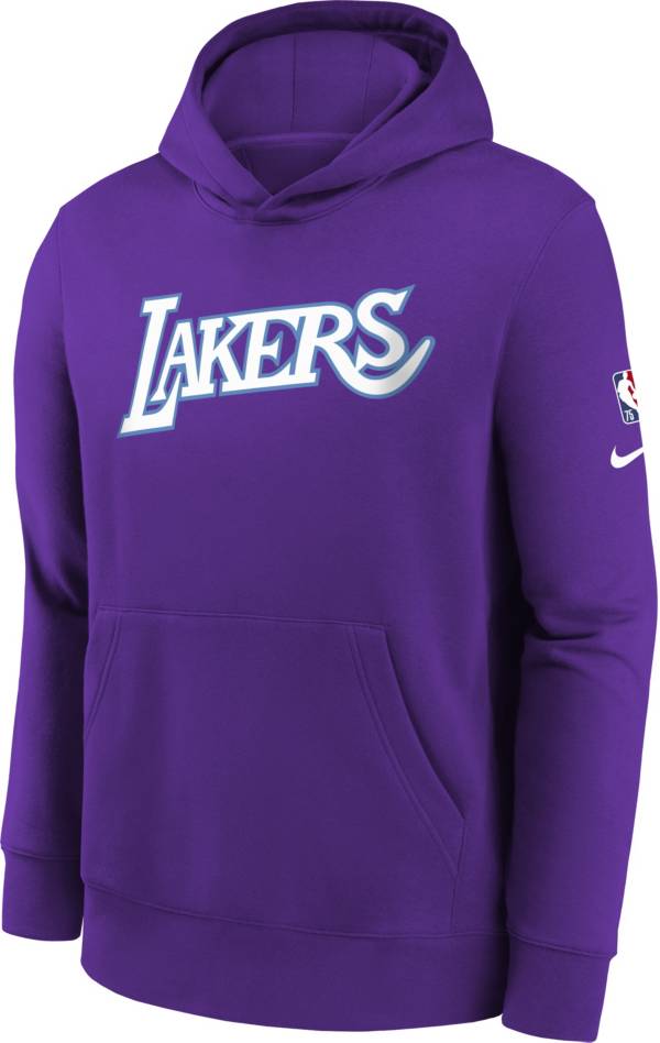 Nike Youth 2021-22 City Edition Los Angeles Lakers Purple Essential Pullover Hoodie
