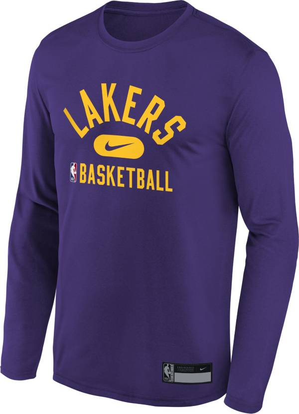 Nike Youth Los Angeles Lakers Purple Long Sleeve Practice Shirt